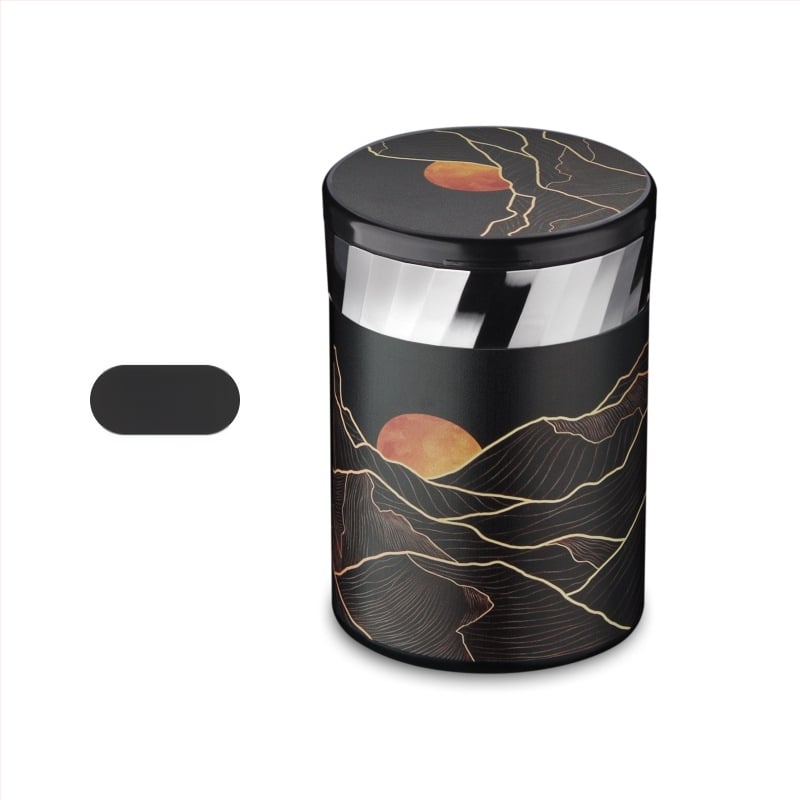 FOGSON automobilová popolník s viečkom a LED, kovový, prenosný, viacfunkčný, skladovanie