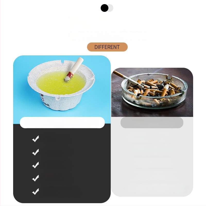 Jednorázový plastový popolník s dizajnom proti rozptylu popola, tlač loga k dispozícii, vlastné spracovanie