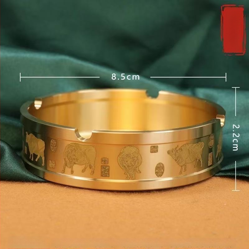 Popolník z mosadz s viečkom, štýl auta, stolová ozdoba, klasický a minimalistický