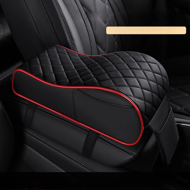 Automašīnas centrālās konsoles rokas balsts ar augstuma palielinājumu, ādas materiāls, universāla saderība, 400 g, pielāgota apstrāde