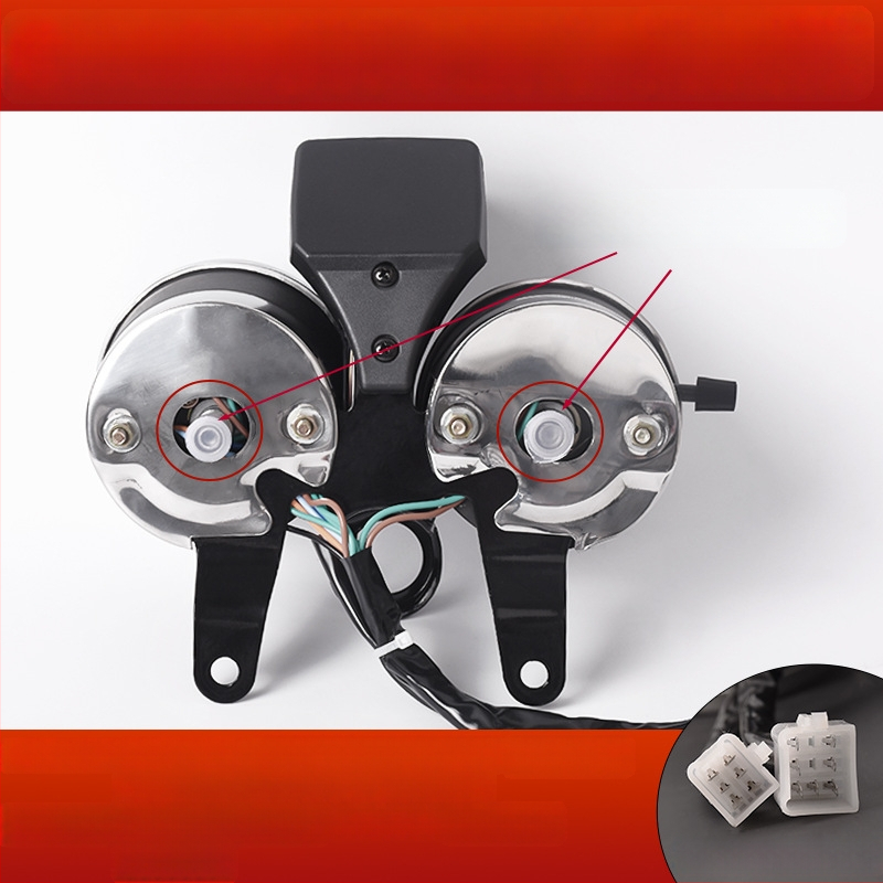 GN125 Prince mootorratta näidikupaneel koos tahemõõtjaga, odomeetriga ja kiiruse näidikuga, süüte lülitiga ja indikaatoritega – HJ125-8