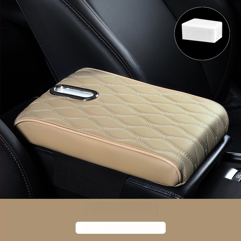 Ādas auto rokas balsts ar salvetes turētāju – universāla saderība, pielāgošana pēc pasūtījuma, privātās etiķetes atļauja