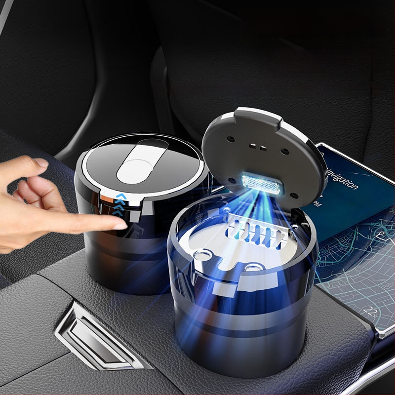 Auto popolník s LED nočným svetlom a zdvíhacím vekom, keramická vnútorná vložka, ohňovzdorný (Model Y17 • Značka: sanpai • Materiál: ABS s keramickou vložkou • Hmotnosť: 254 g • Výrobný proces: liatie)