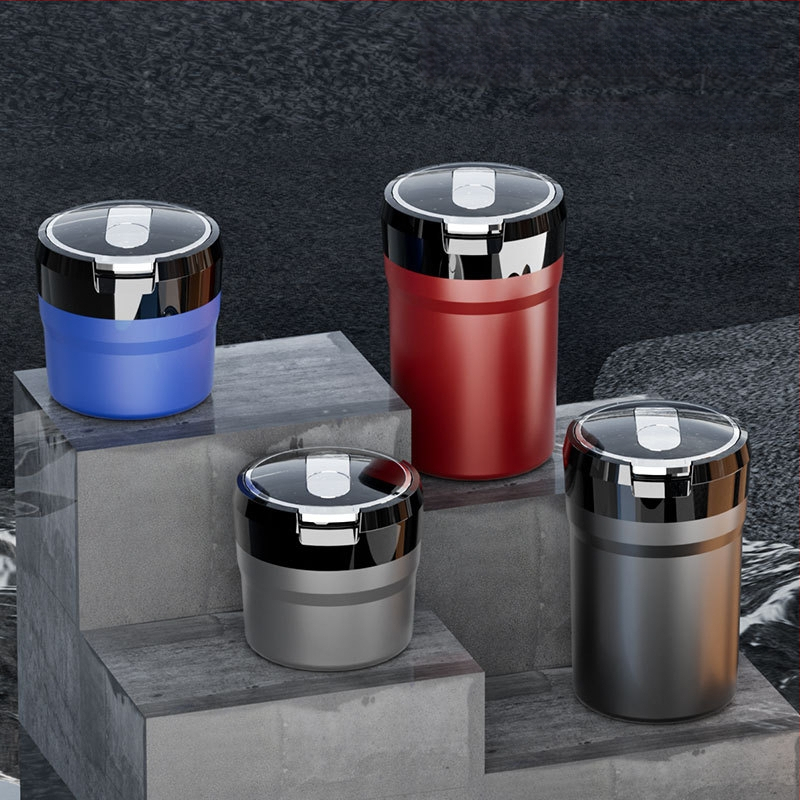 Auto popolník s LED nočným svetlom a zdvíhacím vekom, keramická vnútorná vložka, ohňovzdorný (Model Y17 • Značka: sanpai • Materiál: ABS s keramickou vložkou • Hmotnosť: 254 g • Výrobný proces: liatie)