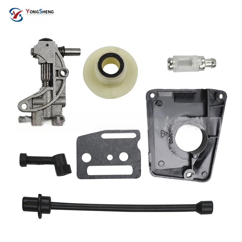 Sada dielov pre reťazovú pílu: olejová pumpa, turbínový olejovod, palivový vodič — 7 kusov, model 450052005800