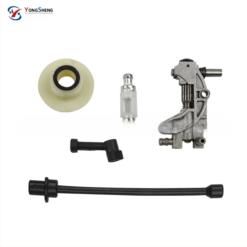 Sada dielov pre reťazovú pílu: olejová pumpa, turbínový olejovod, palivový vodič — 7 kusov, model 450052005800