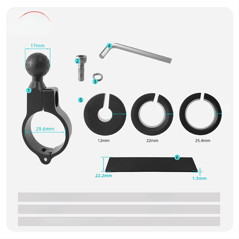 Star Knight univerzálna základňa na uchytenie riadidiel motocyklu s 17 mm guľovou hlavou pre kruhové trubky, držiak na telefón