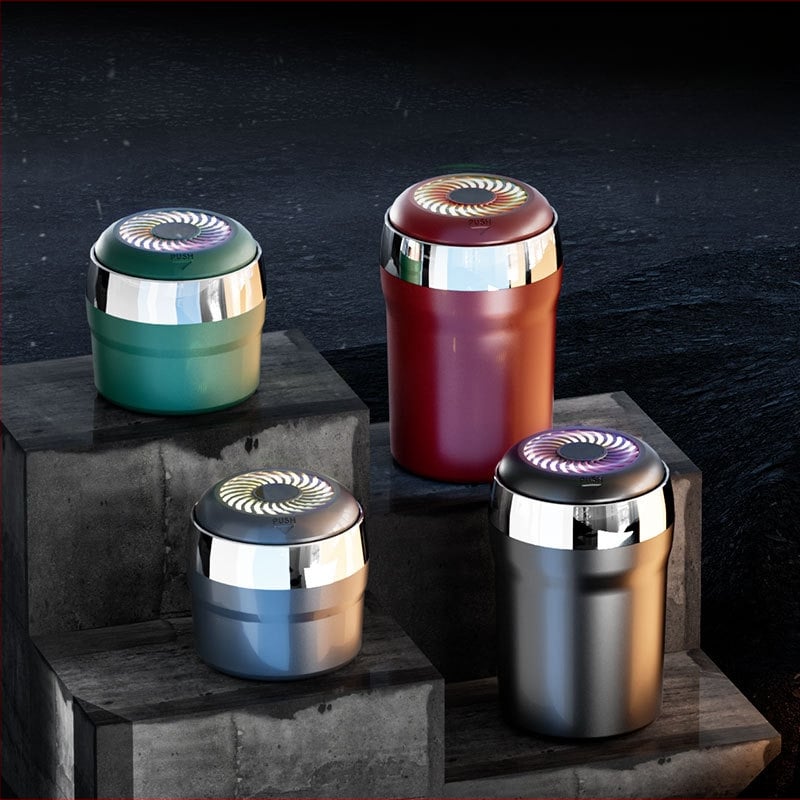 Auto popolník s keramickou vložkou, model Y26, materiál: ABS + keramická vložka, hmotnosť 265 g, LED nočné svetlo, atmosférické svetlo