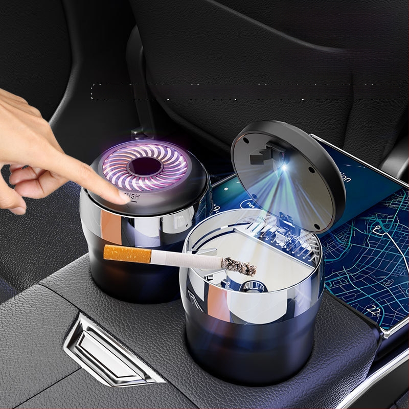 Auto popolník s keramickou vložkou, model Y26, materiál: ABS + keramická vložka, hmotnosť 265 g, LED nočné svetlo, atmosférické svetlo