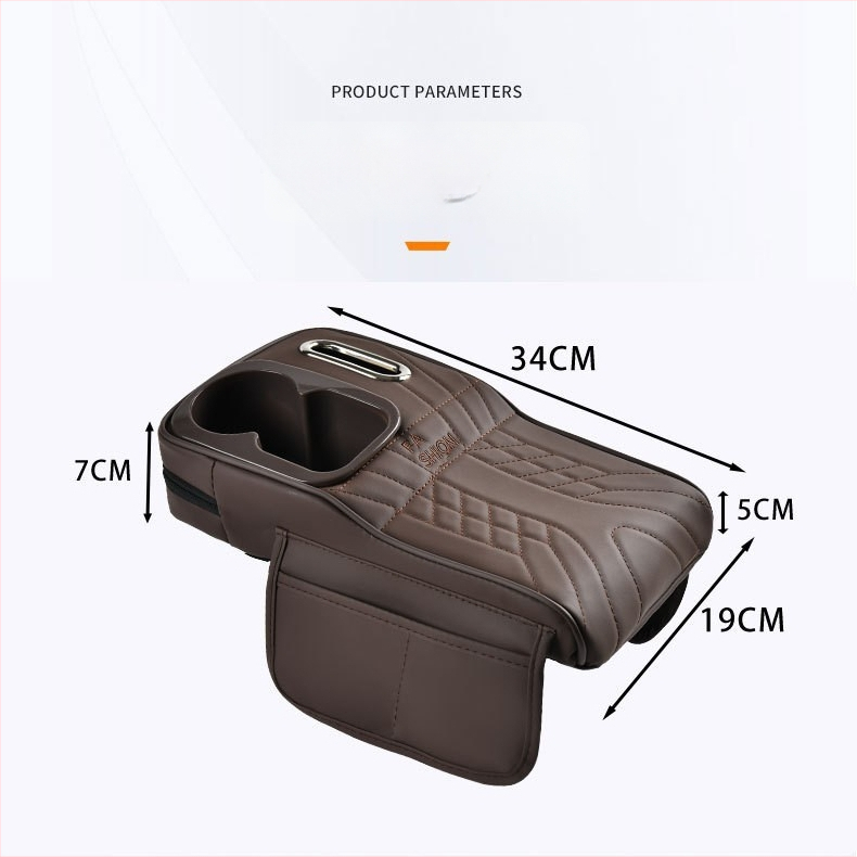 Ādas automašīnas krūzīšu turētājs un salvetēm uzglabāšanas organizētājs, universāla saderība, svars 450 g, pielāgošana pieejama