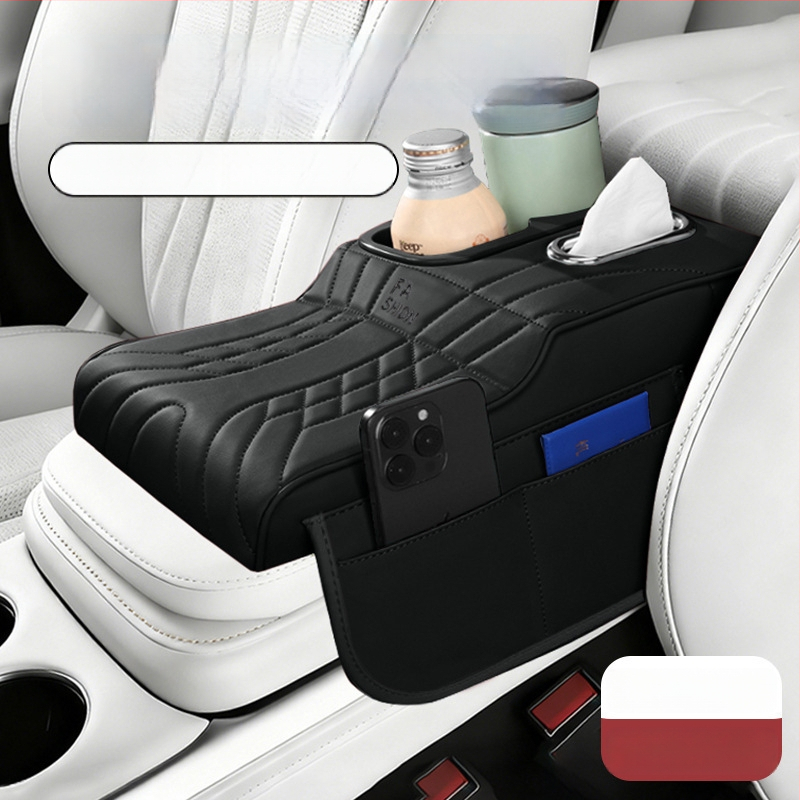 Ādas automašīnas krūzīšu turētājs un salvetēm uzglabāšanas organizētājs, universāla saderība, svars 450 g, pielāgošana pieejama