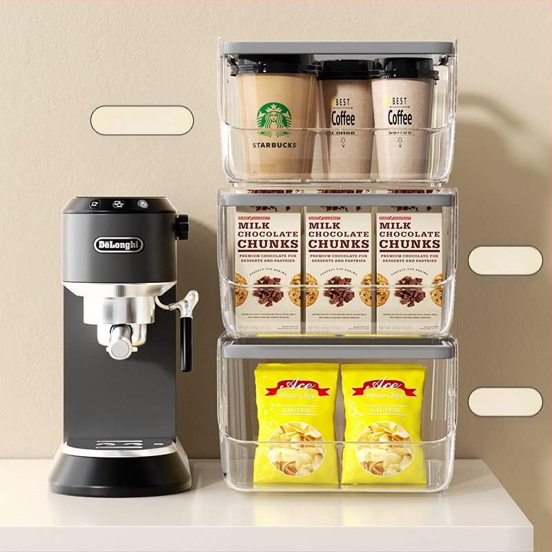 Box na stolné skladovanie z PP plastu, objem 1 L, stohovateľný, bez montáže