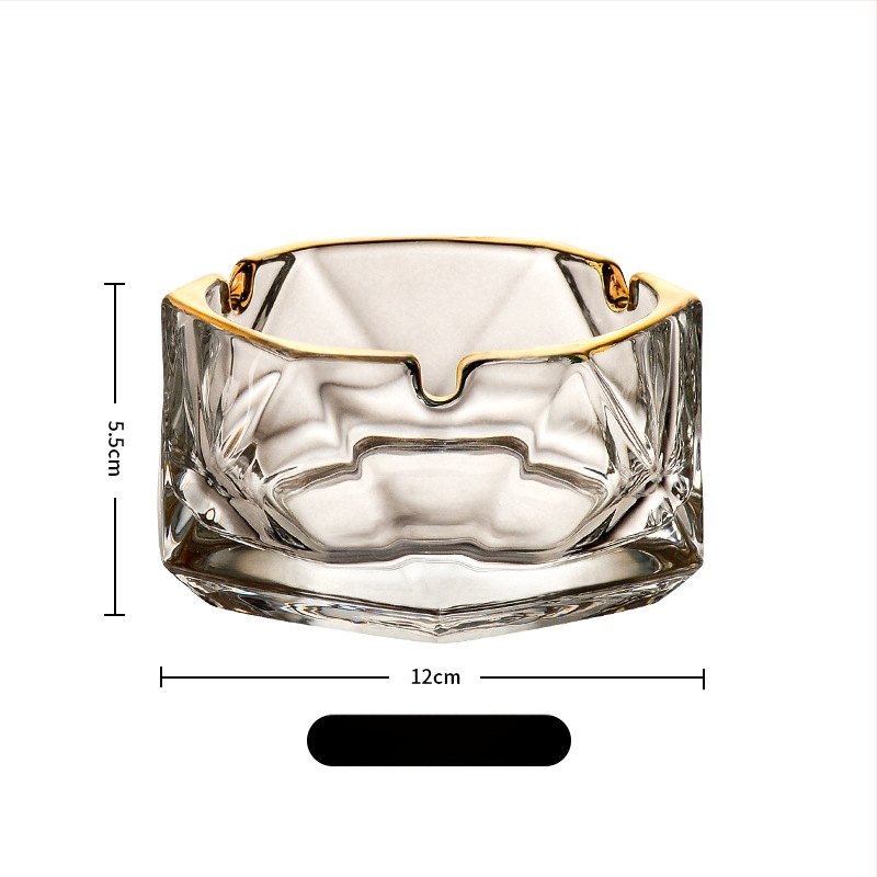 Sklenený popolník – moderný jednoduchý štýl, značka Shengju Hui, balenie 24 ks, logo tlačené