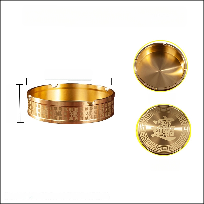 Meďový popolník s viečkom, čínskeho štýlu ozdoba pre domov a kanceláriu