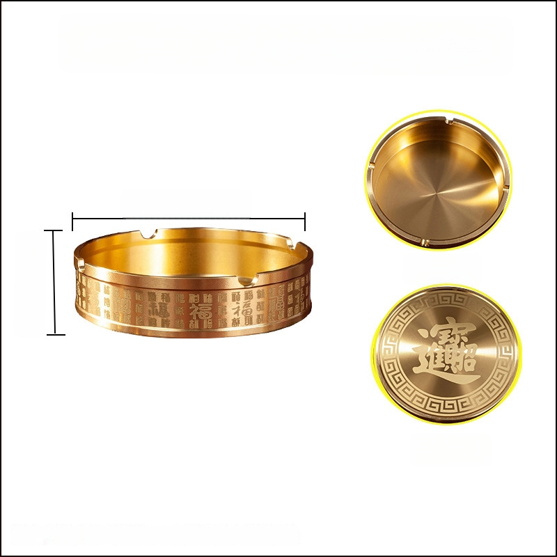 Meďový popolník s viečkom, čínskeho štýlu ozdoba pre domov a kanceláriu