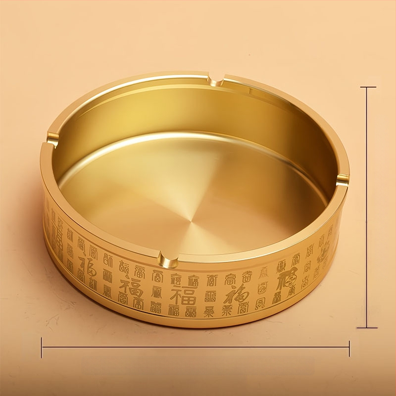 Meďový popolník s viečkom, čínskeho štýlu ozdoba pre domov a kanceláriu