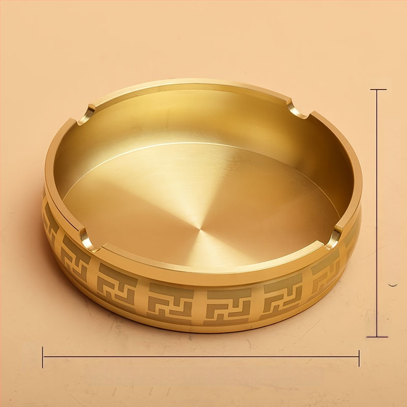 Meďový popolník s viečkom, čínskeho štýlu ozdoba pre domov a kanceláriu