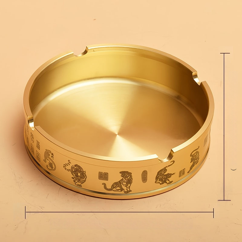 Meďový popolník s viečkom, čínskeho štýlu ozdoba pre domov a kanceláriu