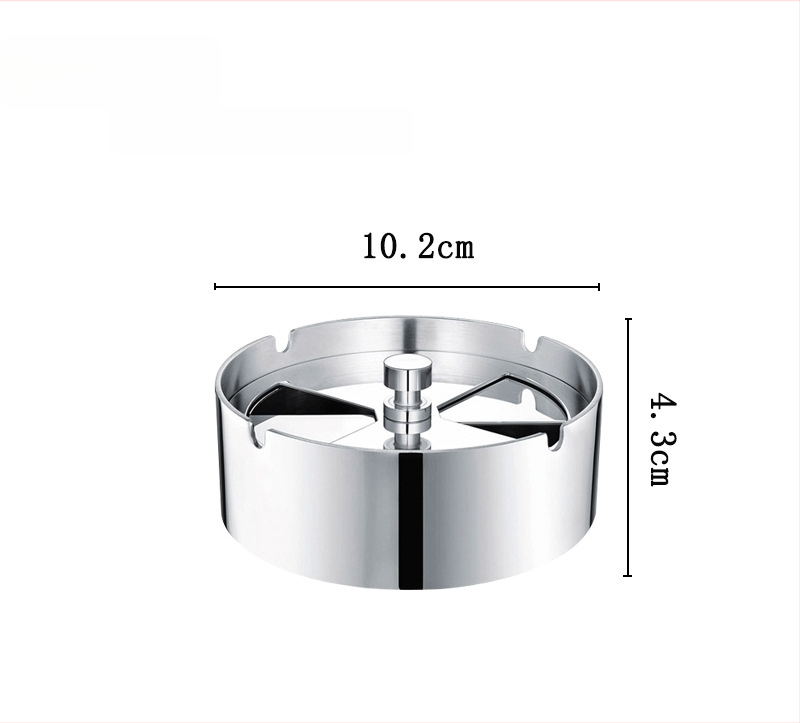 Stalinis peleninės su pasukamu dangteliu, pagamintas iš kietojo nerūdijančio plieno, skirtas namų ir automobilio naudojimui; šlifuota apdaila; pritaikymas galimas