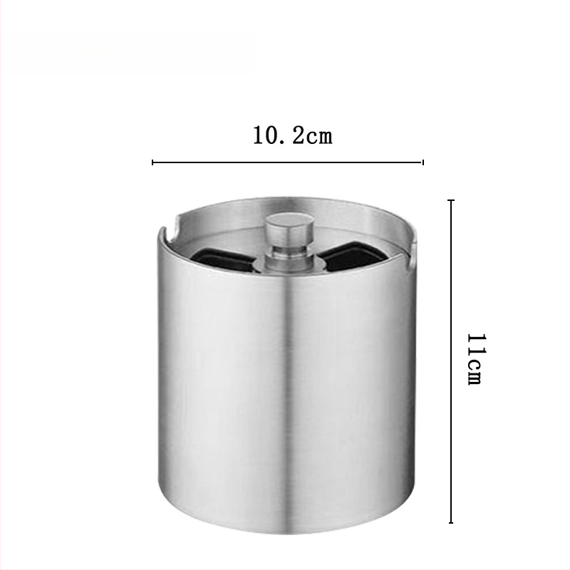 Stalinis peleninės su pasukamu dangteliu, pagamintas iš kietojo nerūdijančio plieno, skirtas namų ir automobilio naudojimui; šlifuota apdaila; pritaikymas galimas