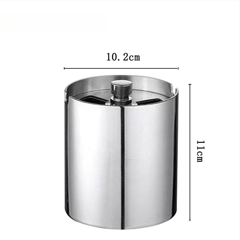 Stalinis peleninės su pasukamu dangteliu, pagamintas iš kietojo nerūdijančio plieno, skirtas namų ir automobilio naudojimui; šlifuota apdaila; pritaikymas galimas