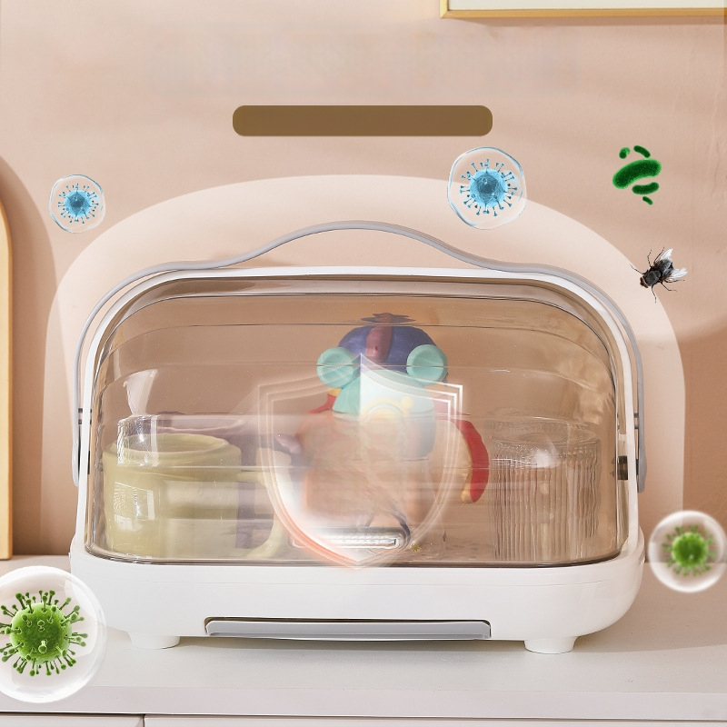 Box na skladovanie fľaštičiek na dojčenie s viečkom, prachotesný, prenosný odkvapávací stojan, PP plast, modely 2423/2424