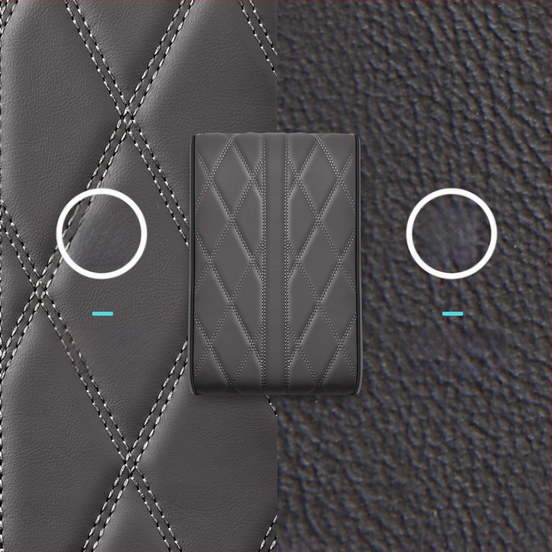 Ādas automobiļa rokasbalsta spilvens ar atmiņas putām, pacēlājs, universāla saderība, pielāgota apstrāde