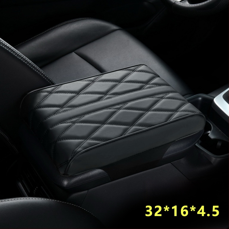 Ādas automobiļa rokasbalsta spilvens ar atmiņas putām, pacēlājs, universāla saderība, pielāgota apstrāde