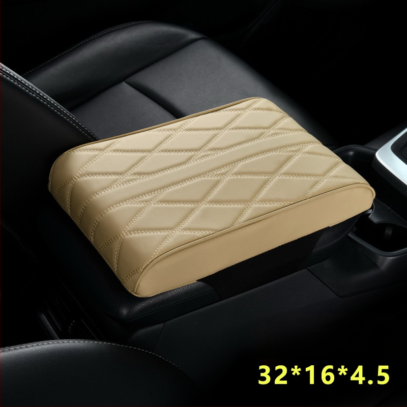 Ādas automobiļa rokasbalsta spilvens ar atmiņas putām, pacēlājs, universāla saderība, pielāgota apstrāde