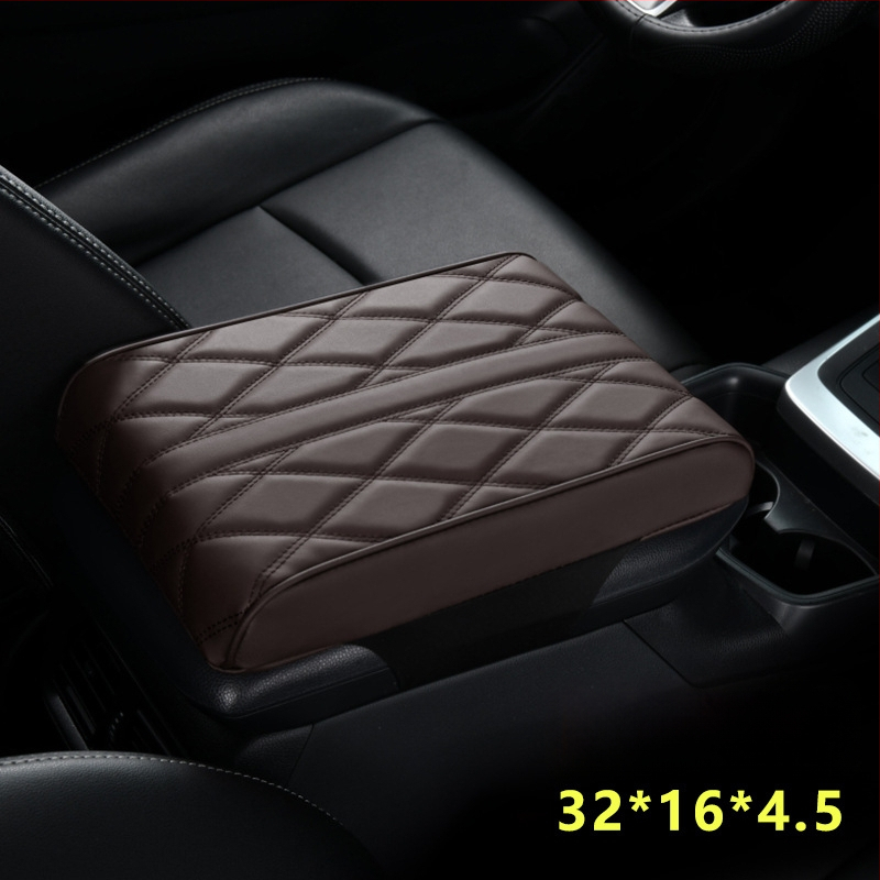 Ādas automobiļa rokasbalsta spilvens ar atmiņas putām, pacēlājs, universāla saderība, pielāgota apstrāde