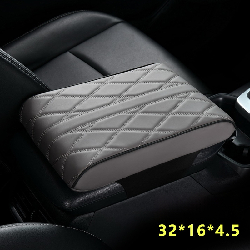Ādas automobiļa rokasbalsta spilvens ar atmiņas putām, pacēlājs, universāla saderība, pielāgota apstrāde