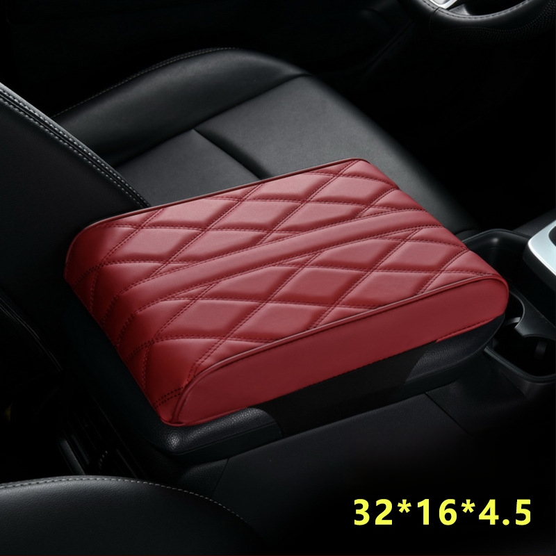 Ādas automobiļa rokasbalsta spilvens ar atmiņas putām, pacēlājs, universāla saderība, pielāgota apstrāde