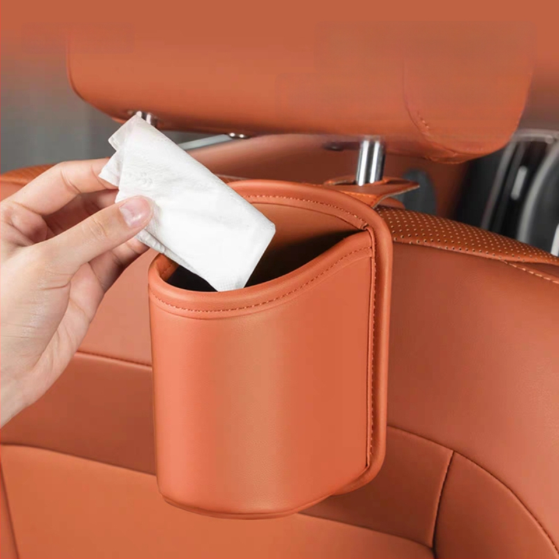 Kožený držiak na pohár v aute a zadná skrinka na uloženie vzadu pri operadle dverí — Značka Fadil, Model Storage Box, Číslo položky Cup Holder