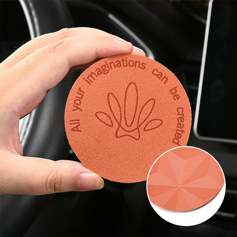 PU medžiagos automobilių puodelio kilimėlis – prabangus zomšinis paviršius, atsparus smūgiams, neslidus, universalus (Kilmė: Zhejiang; Prekė: Evans; Be logotipo)