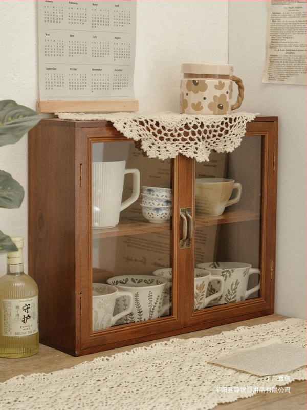 Drevená kozmetická skrinka v japonskom štýle na stolný organizér, 18 L kapacita, na laky na nechty a parfémy