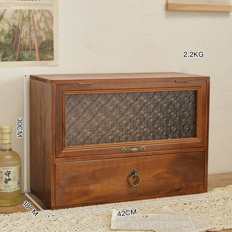 Drevená kozmetická skrinka v japonskom štýle na stolný organizér, 18 L kapacita, na laky na nechty a parfémy