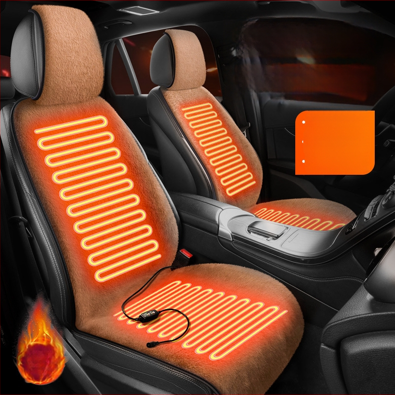 Vyhrievaná podložka na sedadlo auta — univerzálna, inteligentná regulácia teploty, vykurovanie a vetranie, výplň z polyesterovej vlákny, povrch z plyšovej látky, set