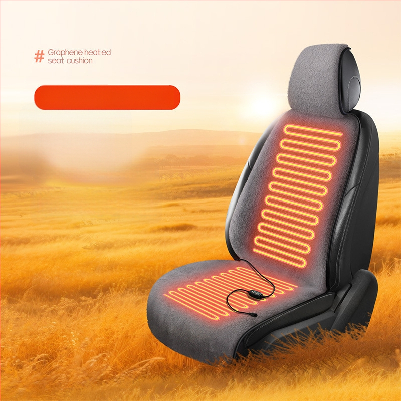 Vyhrievaná podložka na sedadlo auta — univerzálna, inteligentná regulácia teploty, vykurovanie a vetranie, výplň z polyesterovej vlákny, povrch z plyšovej látky, set