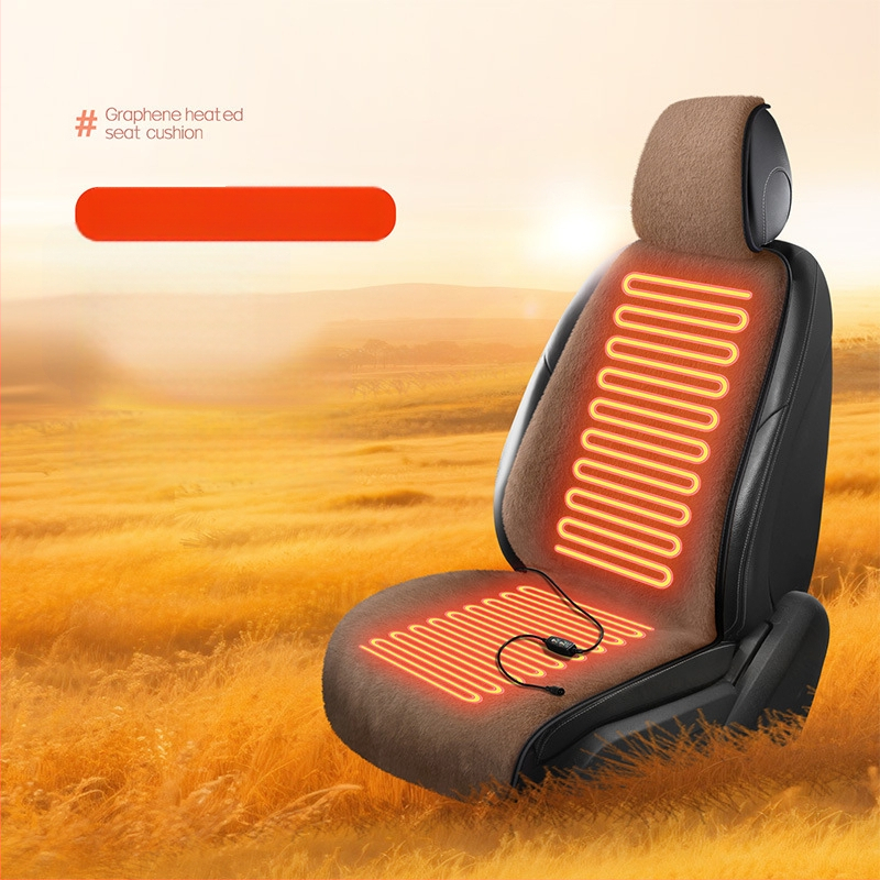 Vyhrievaná podložka na sedadlo auta — univerzálna, inteligentná regulácia teploty, vykurovanie a vetranie, výplň z polyesterovej vlákny, povrch z plyšovej látky, set