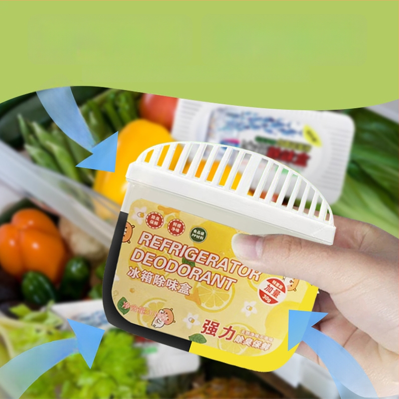 Šaldytuvo dezodoruojanti dėžutė su vaisių aromatu – dezodoruoja, naikina kvapus, užkerta kvapų plitimą, 120 g neto, 135 vnt dėžutėje