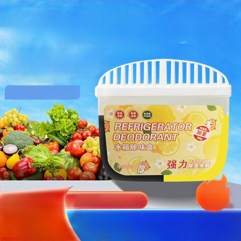Šaldytuvo dezodoruojanti dėžutė su vaisių aromatu – dezodoruoja, naikina kvapus, užkerta kvapų plitimą, 120 g neto, 135 vnt dėžutėje