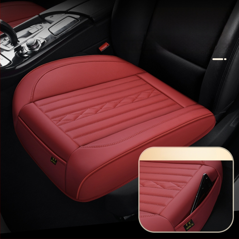Kožená autosedačová vložka – štvorssezónový univerzálny poťah na sedadlo s lemom, športový štýl; koža na povrchu; výplň z syntetických vlákien; dekorácia a priedušnosť