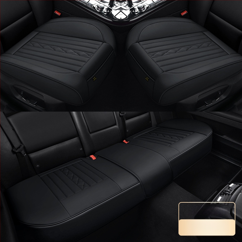 Kožená autosedačová vložka – štvorssezónový univerzálny poťah na sedadlo s lemom, športový štýl; koža na povrchu; výplň z syntetických vlákien; dekorácia a priedušnosť