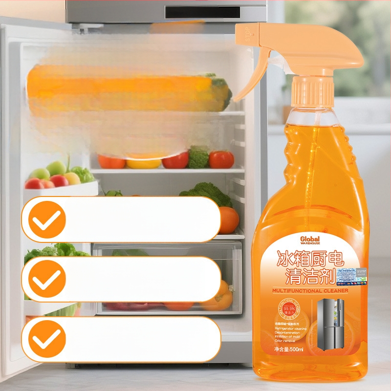 Global Warehouse Viacúčelový čistiaci prostriedok pre elektrické spotrebiče – sprej na chladničky, rúry a mikrovlnky; hlboké odstraňovanie špiny, osvieženie