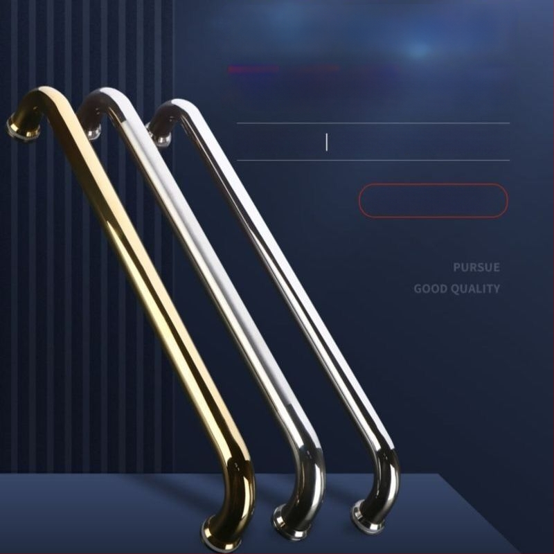 Držadlo pre sprchovú kabínu z nehrdzavejúcej ocele 304, rozstup dier 440 mm, jemne leštený povrch, moderný minimalistický štýl