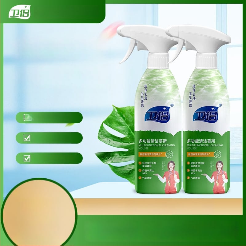 Viacúčelový penový čistiaci prostriedok na kuchyňu – hlboká dekontaminácia, bezpečné čistenie, vhodný pre mikrovlnnú rúru a chladničku – Značka Wei Couple