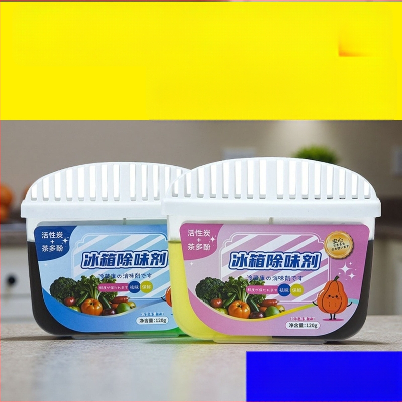 Chladničkový deodorantný box s čajovými polyfenolmi, aktívnym uhlím, antibakteriálnym čistením a absorpciou zápachu (120 g/krabica); svieži vôňa; značka JYNB