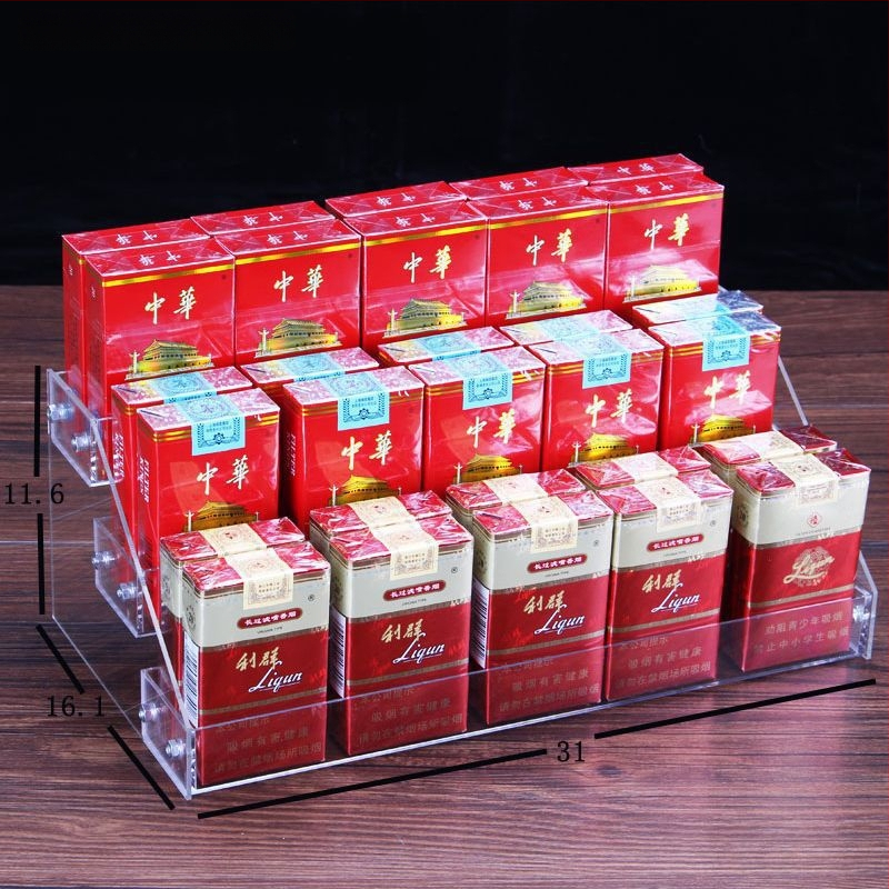 6-úrovňový stolný regál na nápoje, priehľadný plast, jednoduchý moderný štýl, schodovitý dizajn, na občerstvenie a džúsy, pre kempovanie