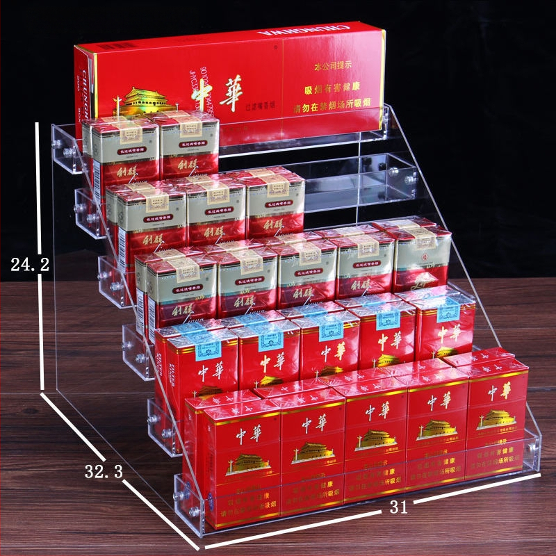 6-úrovňový stolný regál na nápoje, priehľadný plast, jednoduchý moderný štýl, schodovitý dizajn, na občerstvenie a džúsy, pre kempovanie