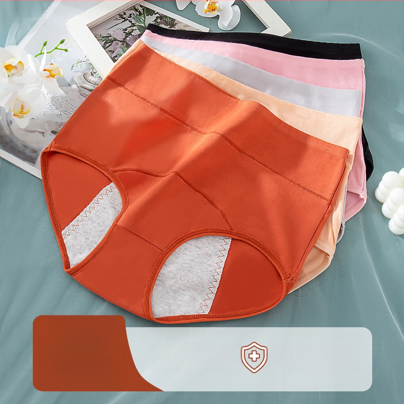 Vysokopásové bavlnené nohavičky pre menštruáciu, 95% bavlna, 5% elastán, výstelka v rozkroku 100% bavlna